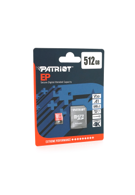 Карта пам'яті Patriot LX microSDHC Class 10UHS-I U3, V30 (R-100MB/s, W-80MB/s), 512GB