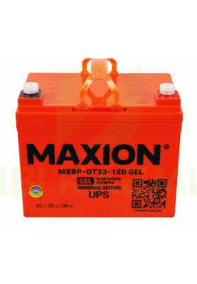 Акумуляторна батарея GEL MAXION BP OT 12V 33Ah (195 х 130 х 153), 10.35kg (+ з права)
