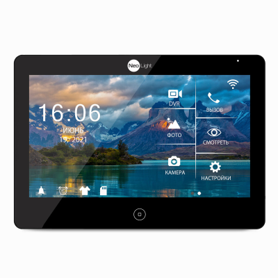 10ти дюймовий Full HD сенсорний відеодомофон з WiFi\LAN та можливістю перегляду архіву з телефону NeoLight MEZZO HD WF чорний