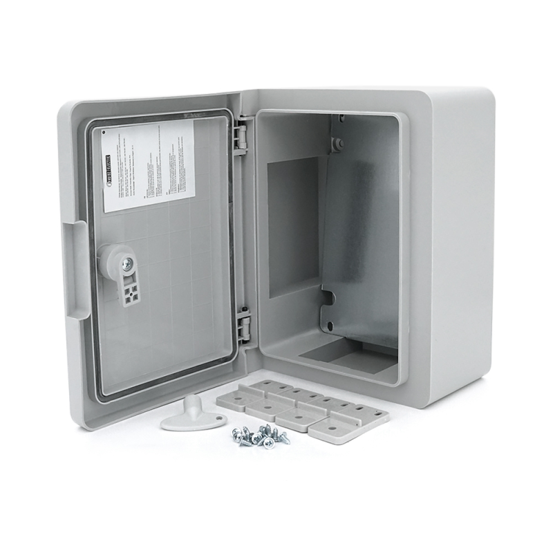 Бокс міцний з ABS пластику з монтажною панеллю 280х210х130, IP65