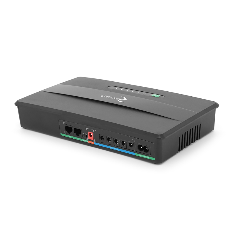 ДБЖ Green Wave-Ritar EcoPlus8100L-100W для роутерів/комутаторів/PON/POE, 5V/USB-2A, 12V/8A, 19V/5A, (16000mAh), Black, BOX, Q10