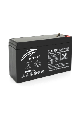 Акумуляторна батарея AGM RITAR RT1250BL, Black Case, 12V 5.0Ah (150 х 50 х 93) Q10