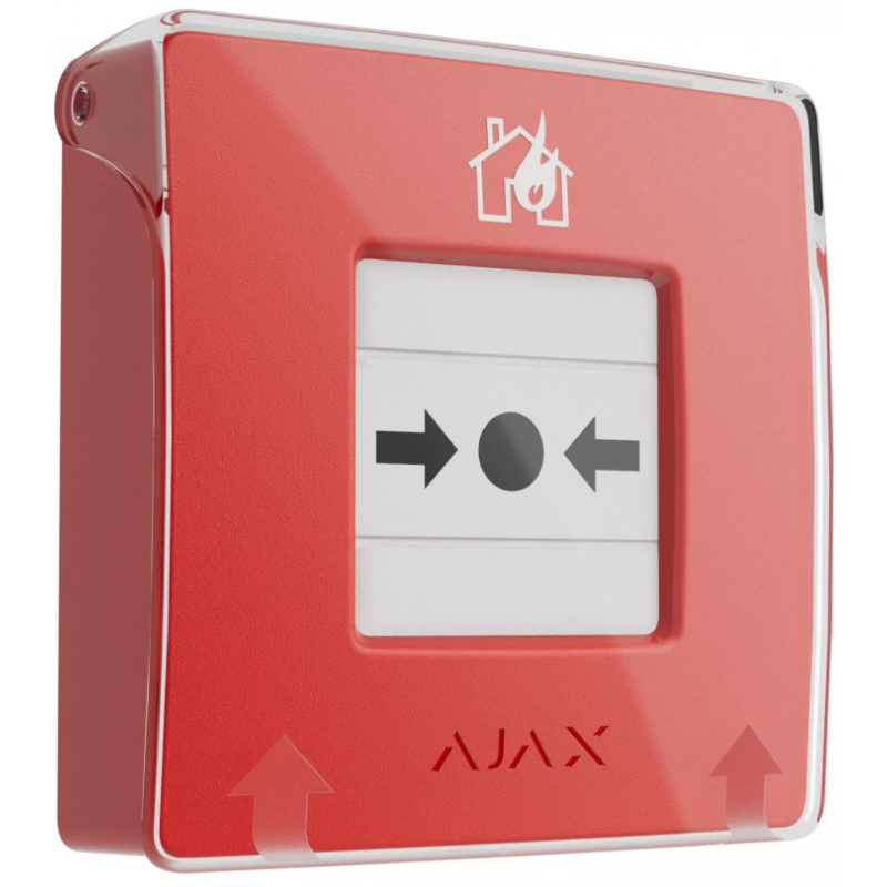 Бездротова настінна кнопка для активації пожежної тривоги Ajax ManualCallPoint (Red)