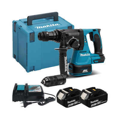 Акумуляторний перфоратор Makita DHR243RTJB, зарядка + 2 акумулятори, Box