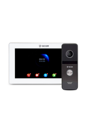 Комплект відеодомофон+відеопанель BCOM BD-770FHD White Kit ( 7" IPS домофон з пам'яттю, запис руху, Full HD панель виклику 120 ° )