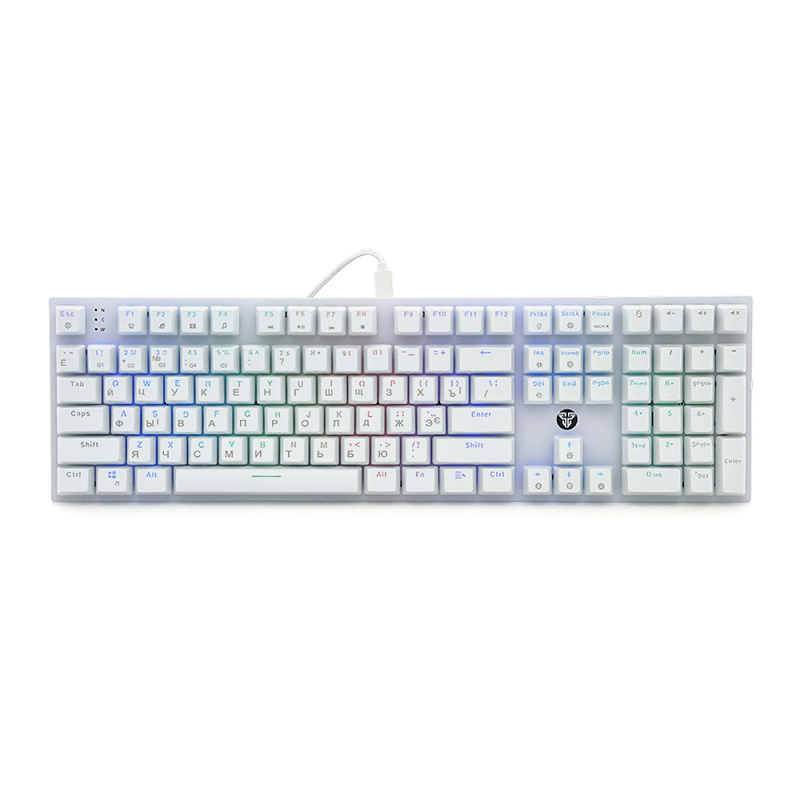 Клавіатура USB Fantech MK855RGB, довжина кабелю 135см, (Eng/Укр/Рус), White, 108к, Q10