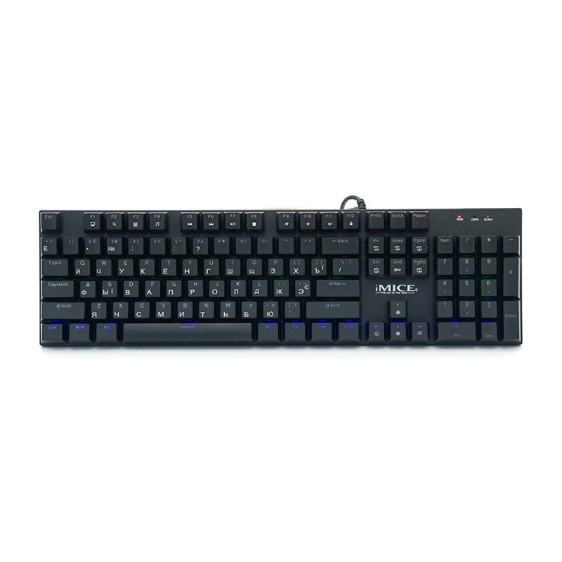 Клавіатура iMICE GK600 USB, довжина кабелю 100см, (Eng/Укр/Рус), Black, 104к