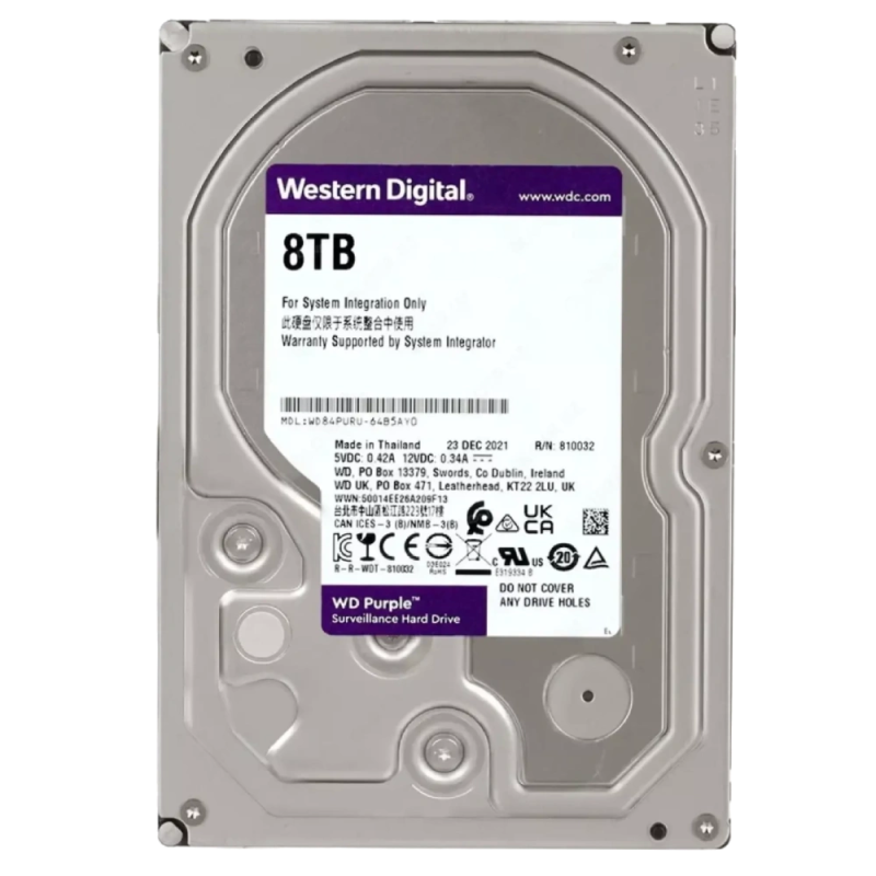 Жорсткий диск 3.5" WD83PURU, 8 ТБ, SATA 3, 5640 об/хв, кеш 128 МБ