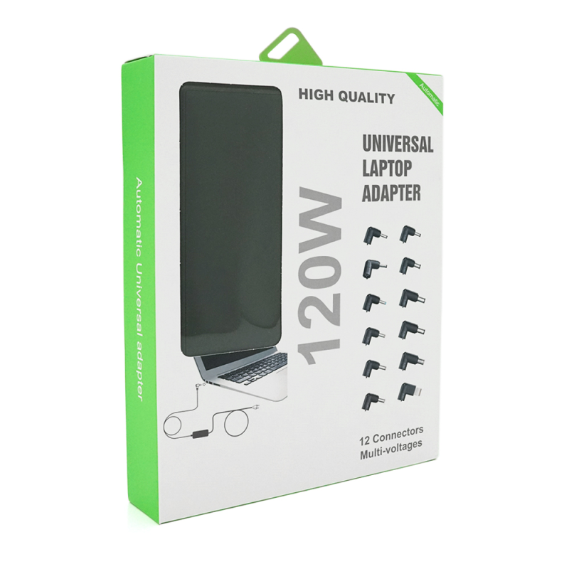 Універсальний БП 120W, High Quality, корпус - пласт, 12 роз'ємів + каб. харчування, BOX