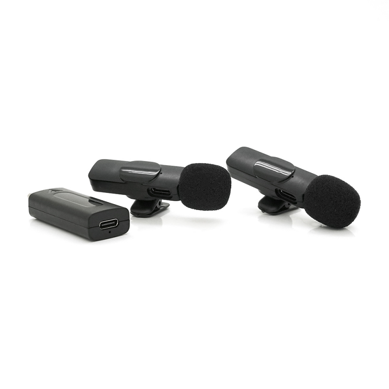 Петличний бездротовий мікрофон K35 (2шт), роз'єм Jack 3.5, вбудований акумулятор 60 mAh, Black, Box
