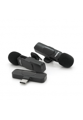 Петличний бездротовий мікрофон NeePho N8+(2шт), роз'єм Type-C, вбудований акумулятор 80 mAh, Black, Box