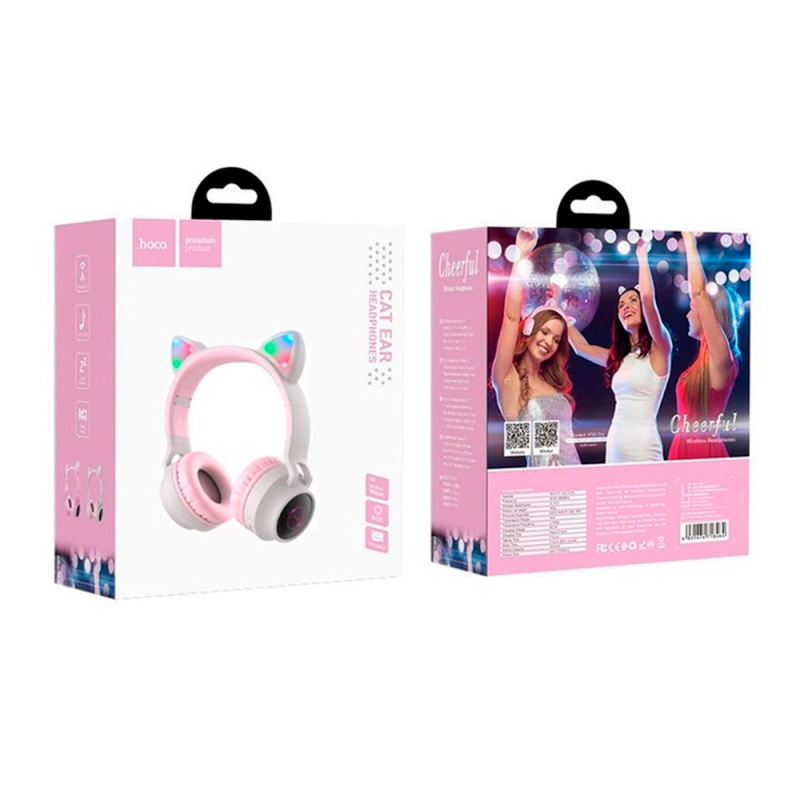 Бездротові навушники Bluetooth HOCO W27, Pink/Gray, Box