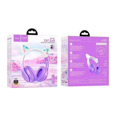 Бездротові навушники Bluetooth HOCO W42, White/Purple, Box