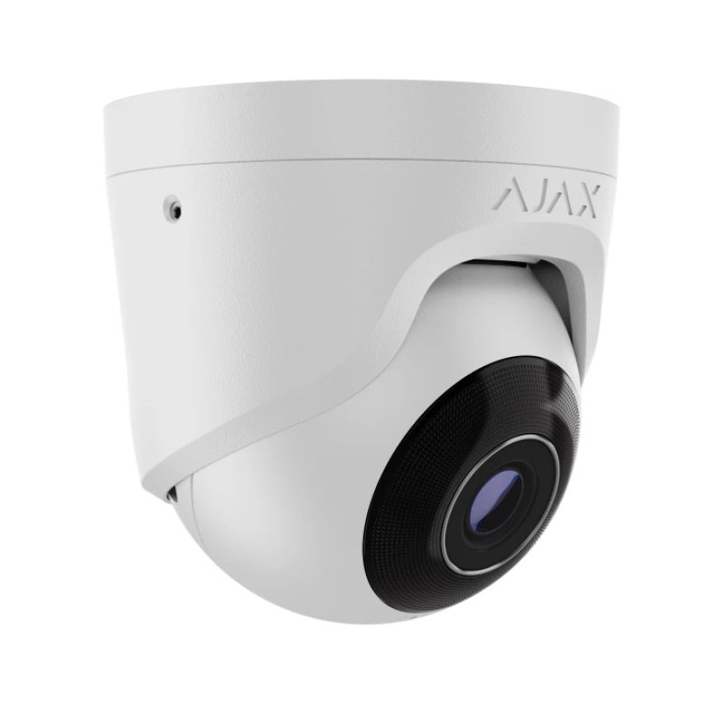 8 Mp дротова охоронна IP-камера Ajax TurretCam (8 Mp/2.8 mm) White