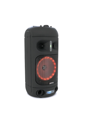 Потужна акустична система з підсвічуванням Kimiso QS-A880, 100W, Bluetooth мікрофон, вбудований акум 3700mAh, живлення 220В, Black, Box