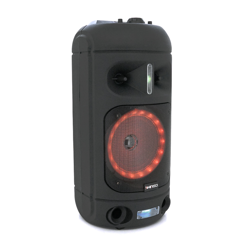 Потужна акустична система з підсвічуванням Kimiso QS-A880, 100W, Bluetooth мікрофон, вбудований акум 3700mAh, живлення 220В, Black, Box