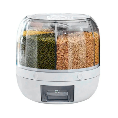 Вологостійкий контейнер YT-474, що обертається, для круп і спецій, 6 відділень