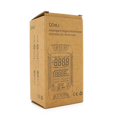 Мультиметр BAKKU Ba-2202, Вимірювання: V DC/AC, A DC/AC, Ω, C, F, °C/°F, NCV, Продзвонювання, Ліхтарик