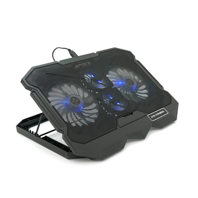 Підставка під ноутбук IceCoorel K22, 10-17", 2*125мм+2*70мм 2600±10% RPM, корпус пластик+алюміній, 385x280x28mm, Black, Box, Q10