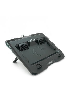 Підставка під ноутбук IceCoorel A3, 10-15.6", 2*60мм 2800±10% RPM, корпус пластик, 2xUSB2.0 + LCD + speed controllers, 400x350x45mm, Black, Box, Q10