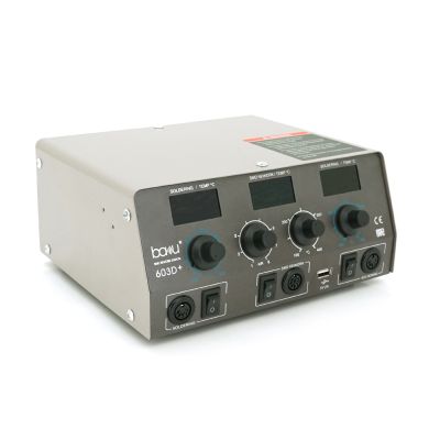 Паяльна станція BAKKU BA-603D+ цифрова індикація, фен, два паяльники (370*280*160) 4.35 кг