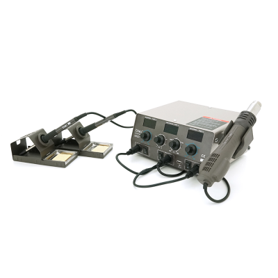 Паяльна станція BAKKU BA-603D+ цифрова індикація, фен, два паяльники (370*280*160) 4.35 кг