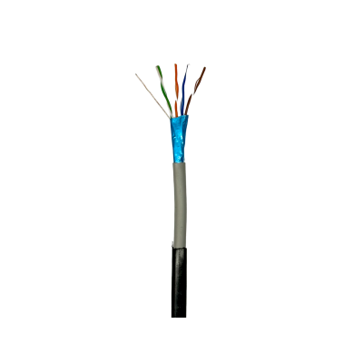 Кабель кручена пара GEAR FTP 4x2x0,51 Cat5E, CCA, PVC+PE, для зовнішніх робіт, чорний, 305m