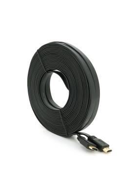 Кабель Merlion HDMI-HDMI 20m, v1.4, плоский Black, (Пакет), Q30