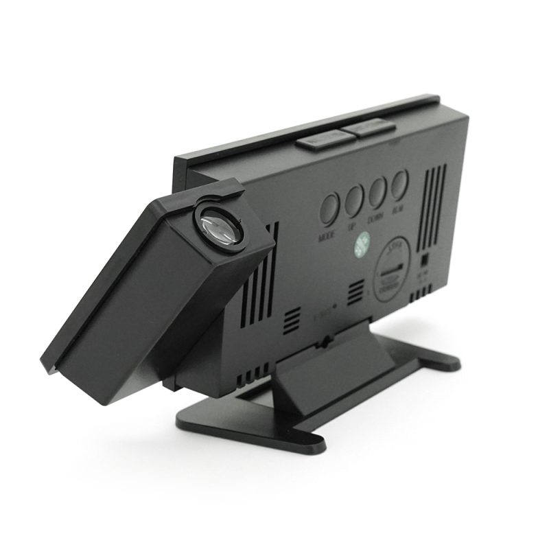 Електронний годинник VST-896 Дзеркальний дисплей, з датчиком температури та вологості, будильник, живлення від кабелю USB, Green