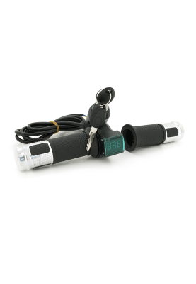 Ручка газу із ключем для електровелосипеда 12-72V+вольтметр, Box