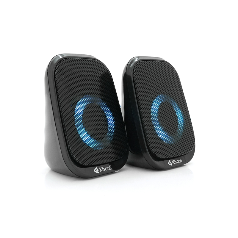 Колонки 2.0 Kisonli X7 для ПК та ноутбука, USB + 3.5mm, 2x3W, 20Hz-20KHz, Black