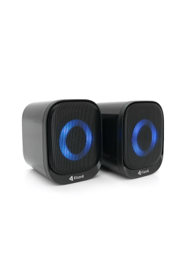 Колонки 2.0 Kisonli X3 для ПК та ноутбука, USB + 3.5mm, 2x3W, 20Hz-20KHz, RGB, Black