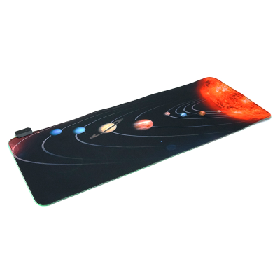 Килимок 300*800 для миші "Solar system" тканинний з боковою прошивкою, товщина 3 мм, RGB підсвічування, живлення USB 1,8 м, Color Box