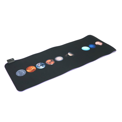Килимок 300*800 для миші "Planets marbles" тканинний з боковою прошивкою, товщина 3 мм, RGB підсвічування, живлення USB 1,8 м, Color Box