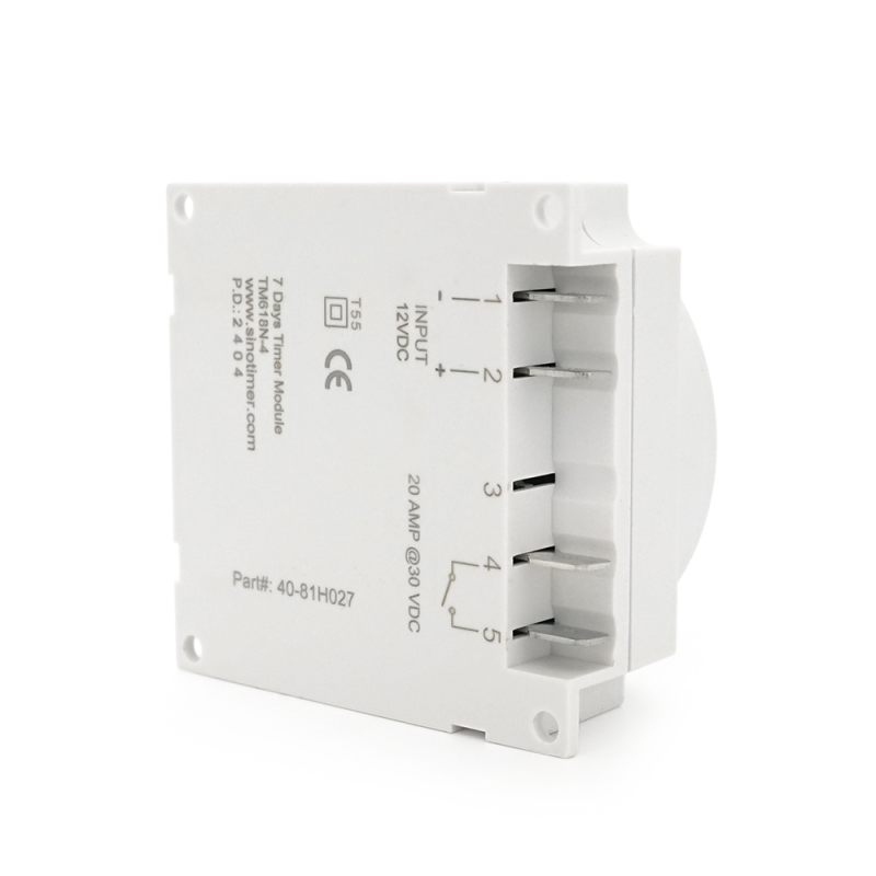 Таймер тижневий Sinotimer TM618N-4, програмований, 16А, 12V, 60х60х30 мм