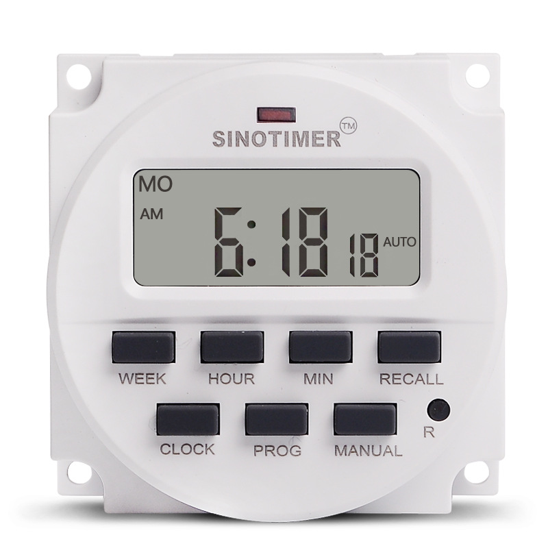 Таймер тижневий Sinotimer TM618H-2, програмований, 16А, 220V, 60х60х30 мм