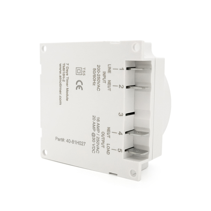 Таймер тижневий Sinotimer TM618H-2, програмований, 16А, 220V, 60х60х30 мм