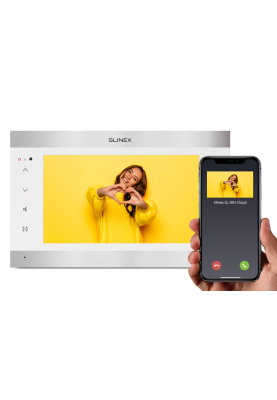Wi-Fi відеодомофон Slinex SL-10N Cloud (silver + white), AHD, 10” сенсорний IPS екран, переадресація на тел Smart Call, 300 x 65 x 306 мм