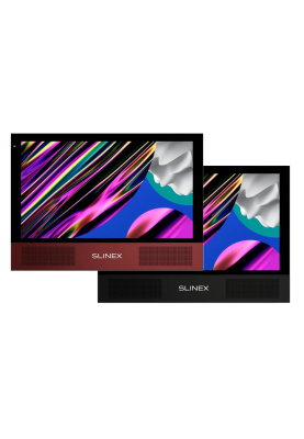 AHD відеодомофон Slinex Sonik 10 (black/red), 10” сенсорний IPS екран, запис руху, слот microSD, 248×177×21 мм