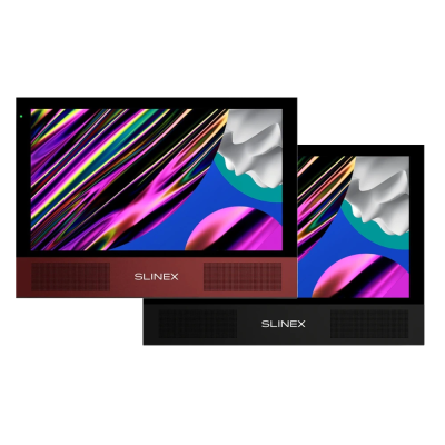 AHD відеодомофон Slinex Sonik 10 (black/red), 10” сенсорний IPS екран, запис руху, слот microSD, 248×177×21 мм