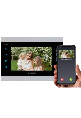 Wi-Fi відеодомофон Slinex SL-07N Cloud (silver/black), AHD, 7” сенсорний IPS екран, переадресація на тел Smart Call, 230×165×22 мм