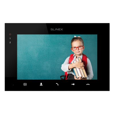 AHD відеодомофон Slinex SQ-07MTHD (black), 7” сенсорний IPS екран, запис руху, слот microSD, 197×127×20 мм