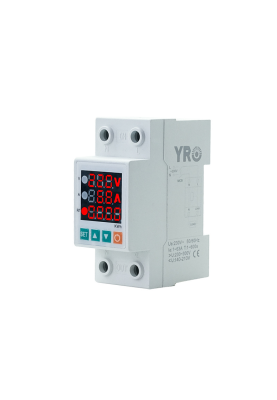Захист від перенапруг YRVP-6, з цифровим дисплеєм (V, A, kWt), 2P, 63A, 230Vac