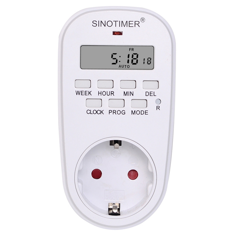 Розетка c цифровим тижневим таймером Sinotimer TM518, 16A, 3000W, 230V