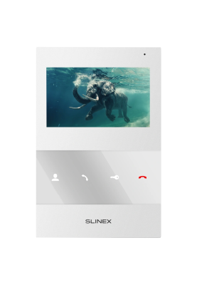 Аналоговий відеодомофон Slinex SQ-04M (white), 4,3” кольоровий екран TFT, слот microSD, 119×175×21 мм