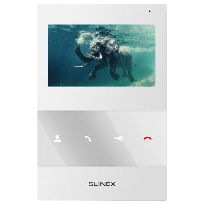 Аналоговий відеодомофон Slinex SQ-04M (white), 4,3” кольоровий екран TFT, слот microSD, 119×175×21 мм