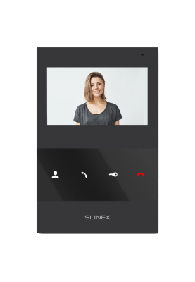 Аналоговий відеодомофон Slinex SQ-04M (black), 4,3” кольоровий екран TFT, слот microSD, 119×175×21 мм