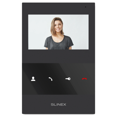 Аналоговий відеодомофон Slinex SQ-04M (black), 4,3” кольоровий екран TFT, слот microSD, 119×175×21 мм