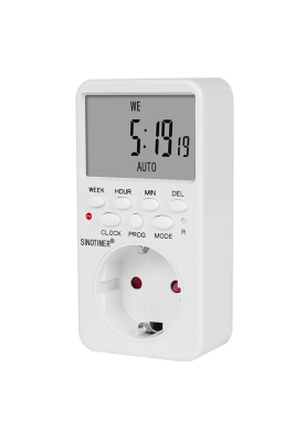 Розетка c цифровим недельним таймером Sinotimer TM519, 16A, 3000W, 230V