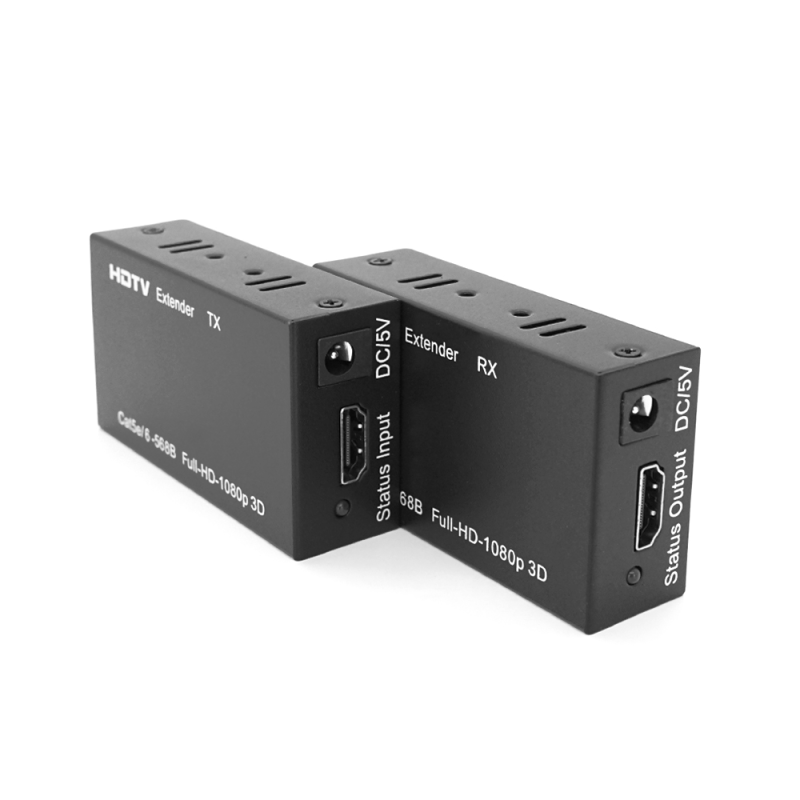 Одноканальний активний подовжувач HDMI сигналу кабелем UTP. Дальність передачі: до 60метрів, cat5e/cat6e 1080P/3D, Black